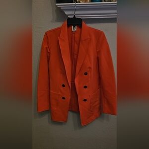 ANNE KLEIN Coral Orange Suit BLAZER JACKET Sz Medium